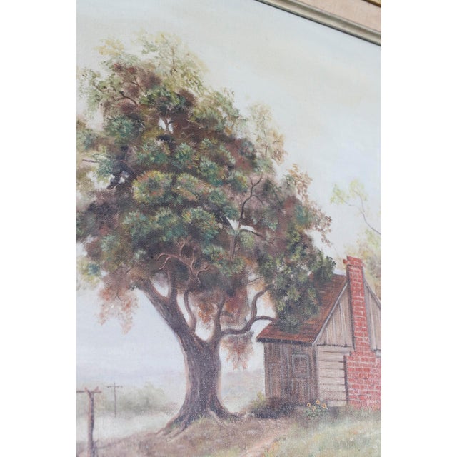 1970s Bucolic Country Cottage Oil Painting by Einstein in Multi-Layer Gilt Frame For Sale - Image 9 of 16