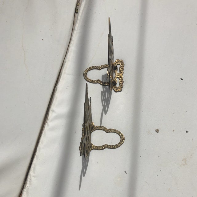 Metal Mid Century Brass Swan Cut Out Bookends - A Pair For Sale - Image 7 of 8