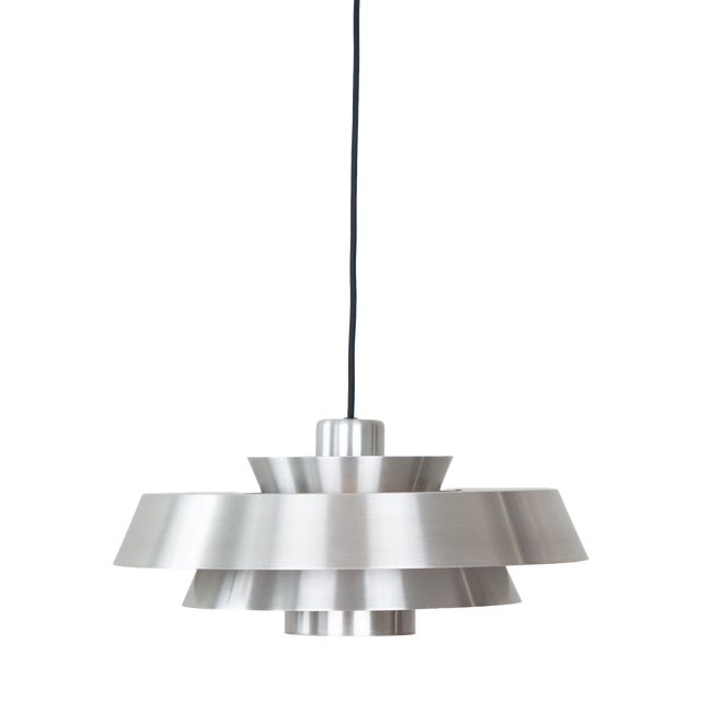 Vintage Nova Pendant Lamp in Aluminum by Jo Hammerborg for Fog and Mørup, 1963 For Sale