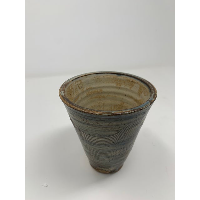 1960s Blue and Brown Detailed Vase For Sale In New York - Image 6 of 11