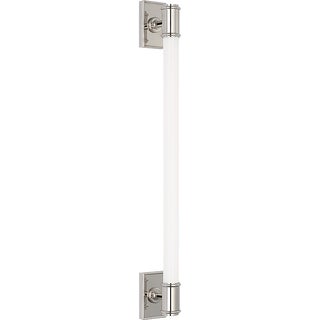 Chapman & Myers for Visual Comfort Signature Owen 30" Linear Bath Light in Polished Nickel with White Glass For Sale