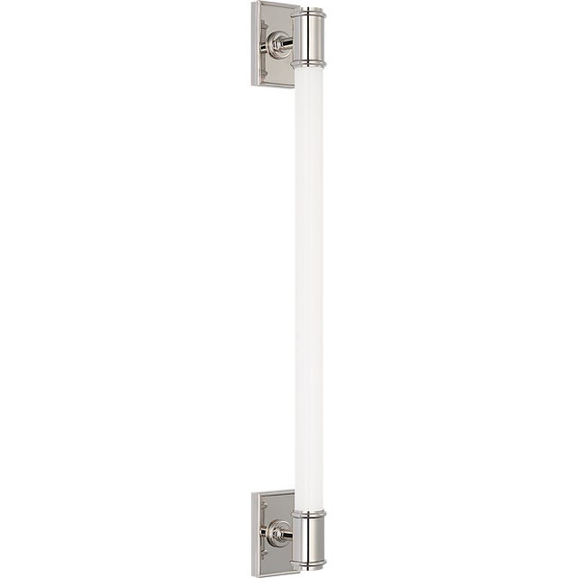 Owen 30" Linear Bath Light in Polished Nickel with White Glass Designer: Chapman & Myers Finish: Polished Nickel Height:...