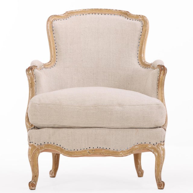 1910s Pair of French Painted Bergères With New Upholstery, C. 1910 For Sale - Image 5 of 8
