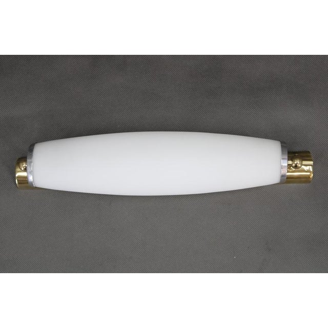 Art Deco Brass and Opaline Glass Wall Light, Italy, 1940s For Sale - Image 3 of 9