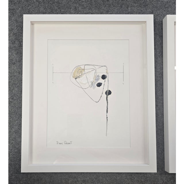 Cream Set of 6 - Neutral Colors Palette Organic Modern Botanical Flower Original Oil Paintings / Contemporary Herbarium / Earth Tones For Sale - Image 8 of 12