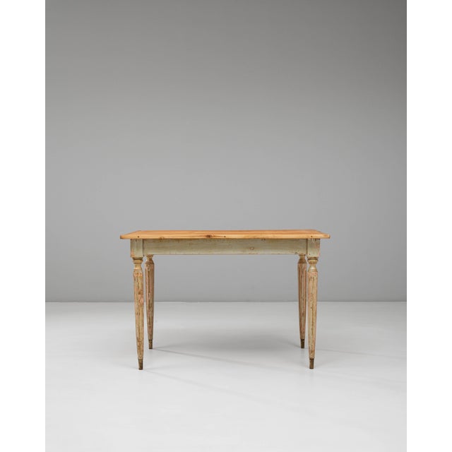 20th Century French Gustavian Wood Patinated Side Table For Sale - Image 16 of 18