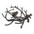 Vintage Rustic Cast Iron Sculptured With Two Birds Sitting on Branches For Sale