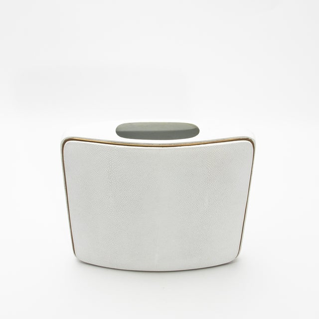 Shagreen Vase With Brass Details by R&y Augousti For Sale In Los Angeles - Image 6 of 10