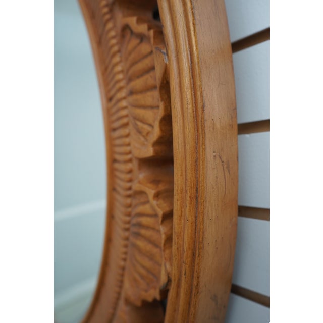 Century Large Round Carved Caspian Wall Mirror For Sale - Image 9 of 12