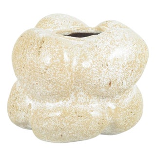 Danish Ceramic Organic-Shaped Vessel with Snowflake Glaze from Christina Muff, 2025 For Sale