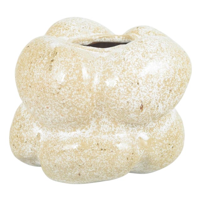 Danish Ceramic Organic-Shaped Vessel with Snowflake Glaze from Christina Muff, 2025 For Sale