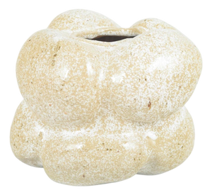 Danish Ceramic Organic-Shaped Vessel with Snowflake Glaze from Christina Muff, 2025