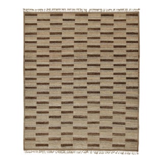 Rug & Kilim’s Modern Rug with Beige-brown Geometric Patterns - 12x15 For Sale