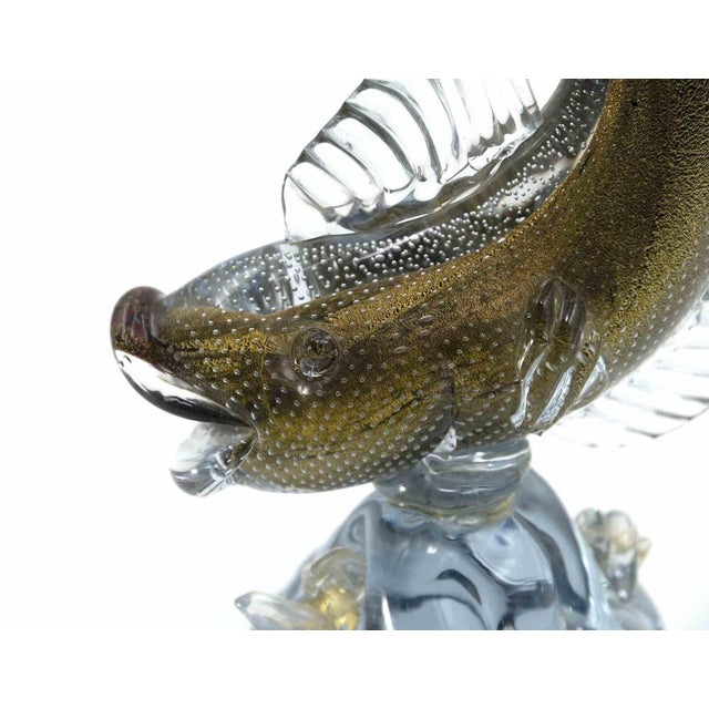 Italian Sommerso Murano Glass Carp Sculpture For Sale - Image 3 of 6
