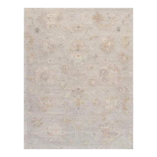 Oushak Wool Silver Area Rug, 9' 3'' X 12' 0'' For Sale