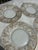 Up for consideration is a beautiful vintage Fostoria glass yellow Versailles collection of plates with gold accents. These...