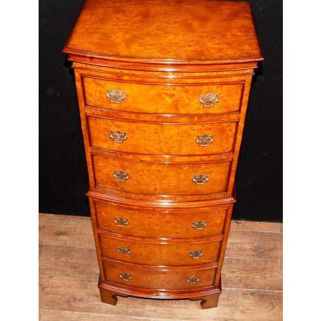 Elegant Regency style chest on chest in burl walnut - Gorgeous bow front shape readlly gives this style - Hopefully the...