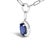 Contemporary 10K White Gold 6x4 mm Oval Blue Sapphire Solitaire Paperclip Pendant Necklace - 18" Inches For Sale - Image 3 of 5