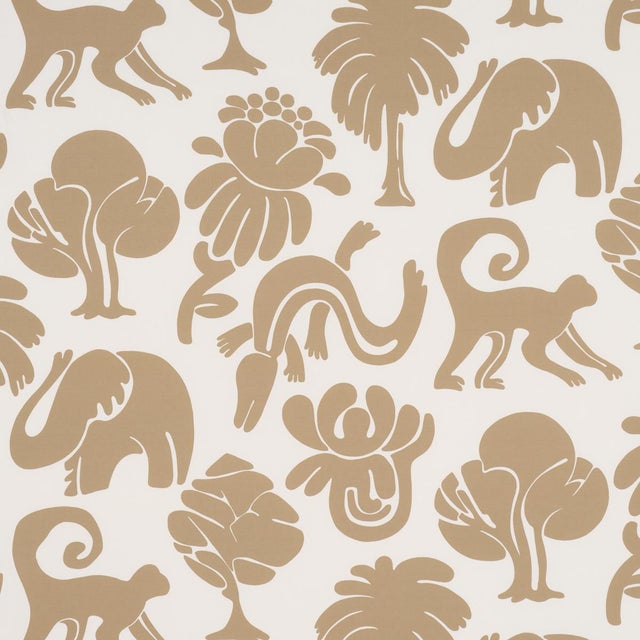 SAMPLE - Schumacher Call Of The Jungle Fabric In Neutral For Sale