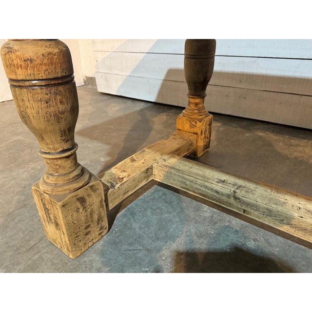 Larger Farmhouse Dining Table in Bleached Oak, 1925 For Sale - Image 11 of 18