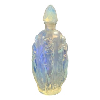 Sabino Gaite Opalescent Art Deco Perfume Bottle With Nymph Relief, France For Sale