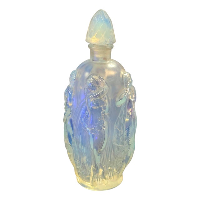 Sabino Gaite Opalescent Art Deco Perfume Bottle With Nymph Relief, France For Sale