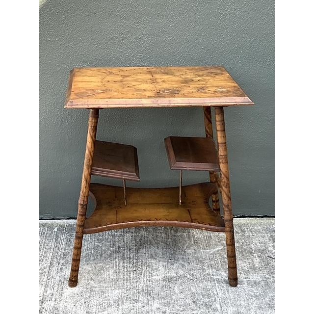 Mid-Century Modern Vintage Tortoise Bamboo Side Table For Sale - Image 3 of 12