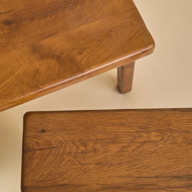 1960s Pair of Dutch Brutalist Oak Nesting Tables, 1960s For Sale - Image 5 of 13