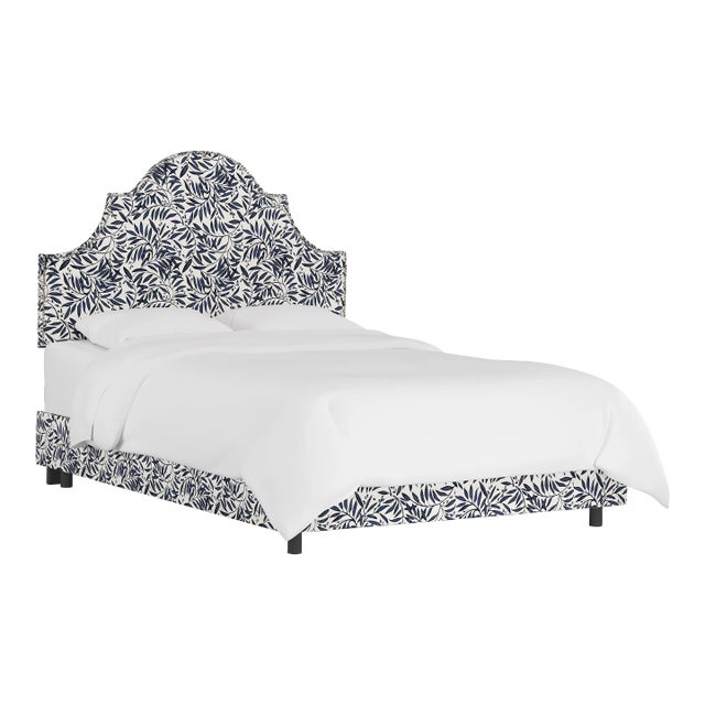 Halsted Bed in Blue Voysey Vine, Full For Sale