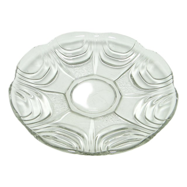 Art Deco Pressed Glass Bowl from Hortensja Glassworks, 1950s For Sale