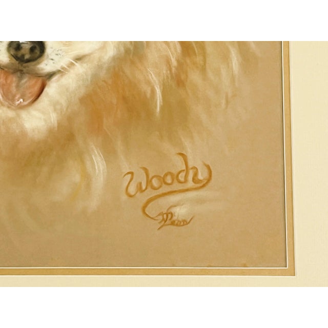 Late 20th Century Framed Signed Original Pastel Portrait of a Happy Pomeranian For Sale - Image 5 of 12