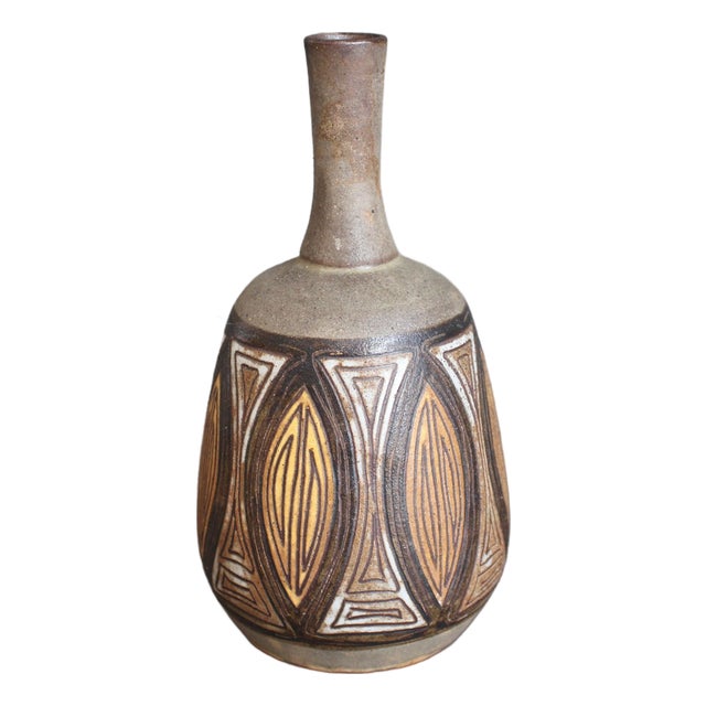 Vintage French Ceramic Flower Vase by Alexandre Kostanda, 1960s For Sale