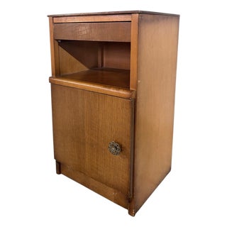 Vintage Bedside Table in Oak For Sale