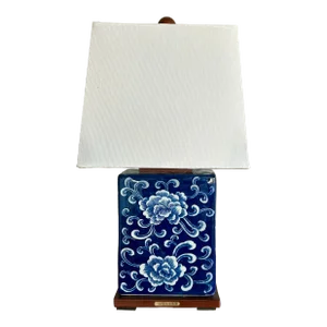 Ralph Lauren Porcelain Blue and White Chinoiserie Small Table Lamp