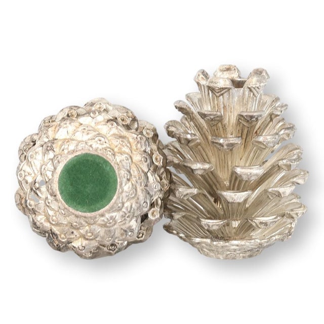 English Mid 20th Century Silverplate Pinecone For Sale - Image 3 of 3