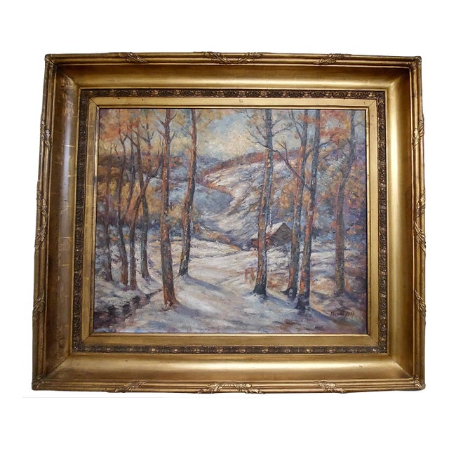 Early 20th Century Fern E. Harding Vinall California Artist Oil Painting, Framed For Sale