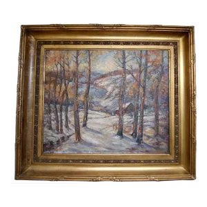 Early 20th Century Fern E. Harding Vinall California Artist Oil Painting, Framed