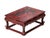 Vintage Distressed Red White Cranes Pine Graphic Rectangular Stand Table For Sale In San Francisco - Image 6 of 12
