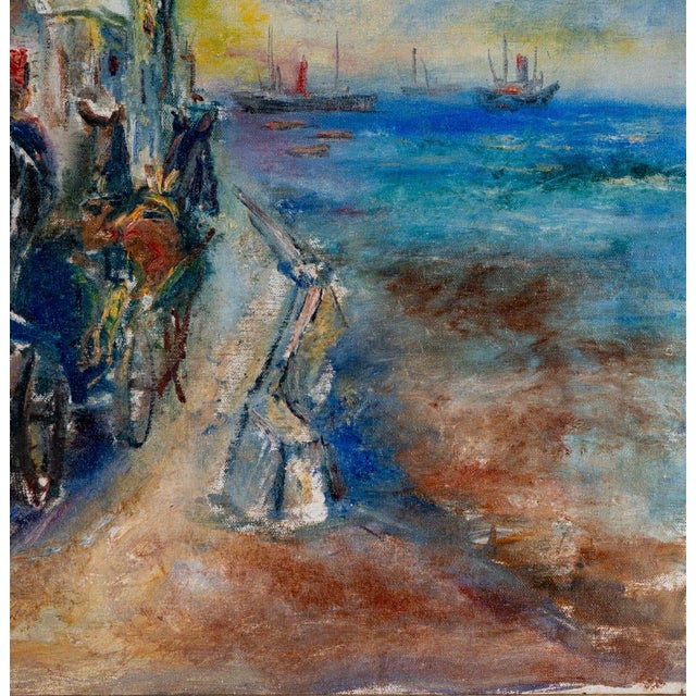 Textile Original Moses Matusovski Expressionist Oil Painting For Sale - Image 7 of 8