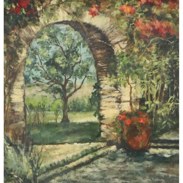 Early 20th Century Knute Heldner Original Oil Painting "New Orleans Courtyard" For Sale In Cincinnati - Image 6 of 14