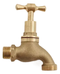 Brass Outdoor Hose Tap in Raw Brass