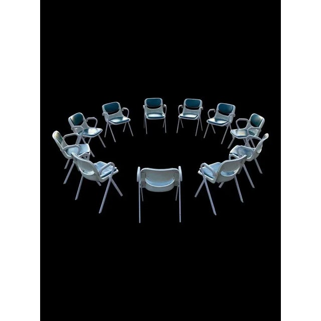1980s Postmodern Armchairs Giancarlo Piretti & Emilio Ambasz for Dorsal - Set of 11 For Sale - Image 13 of 13