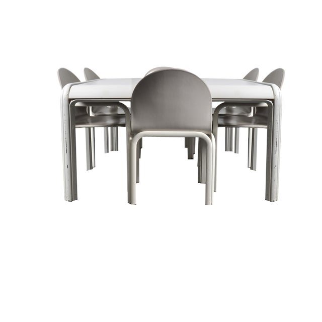 Orsay Dining Set in Leather by Gae Aulenti for Knoll, 1970s, Set of 7 For Sale