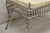 Late 20th Century Late 20th Century Decorator Wrought Iron Scrolling French Country Style Gray Lattice Bench For Sale - Image 5 of 12