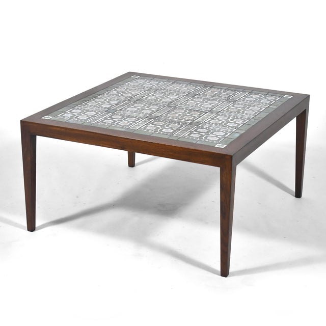 Haslev Mobelsnedkeri Severin Hansen Table with Royal Copenhagen Tile Top For Sale - Image 4 of 9