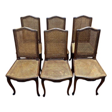 Louis XV Style Cane Chairs, Set of 6 For Sale