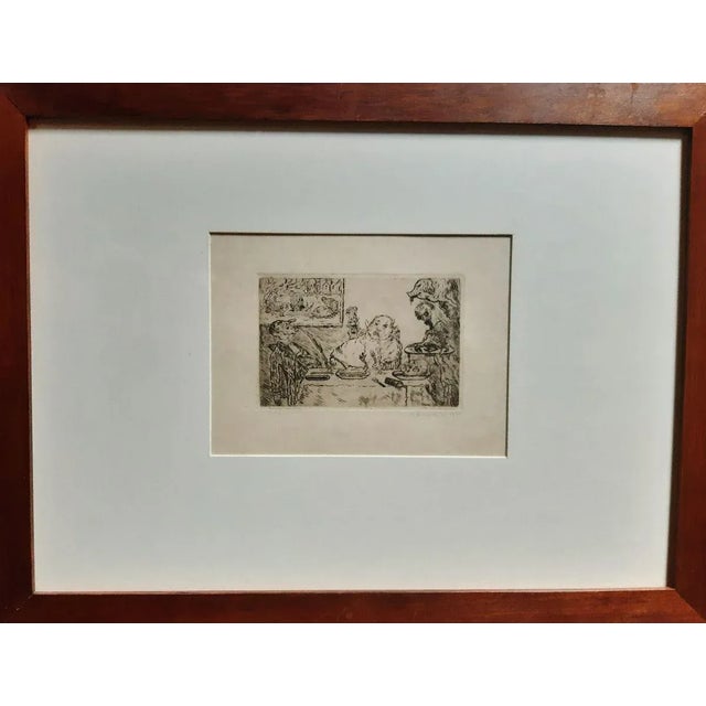 Gluttony (La Gourmandise) is an original etching on the Japanese paper, realized by James Ensor in 1904, signed and dated...