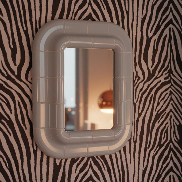 Glass Lolita Mirror in Ice Blue by Tilecito For Sale - Image 7 of 9