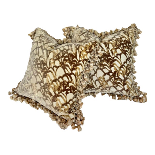 Contemporary Custom Jim Thompson Toss Pillows - a Pair For Sale