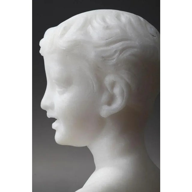 Small Alabaster Bust of Young Boy For Sale - Image 13 of 18